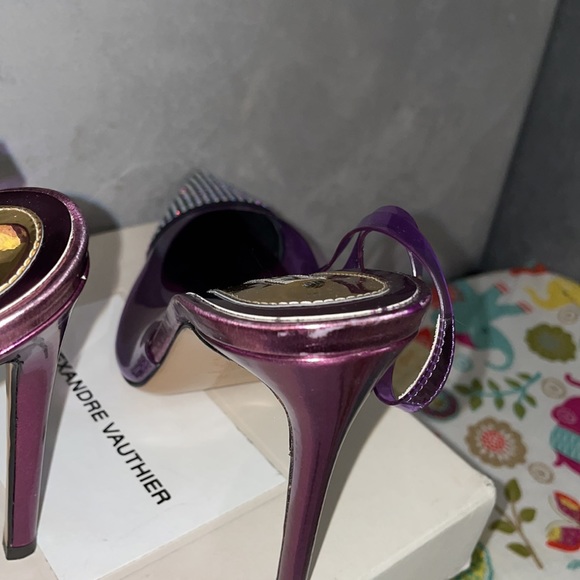 Alexandre Vauthier PVC sling back studded toe heels - Picture 7 of 9